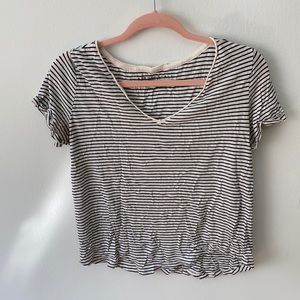 Striped V Neck T-shirt